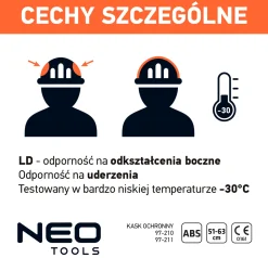 Biały hełm przemysłowy do pracy na wysokościach Neo 97-211