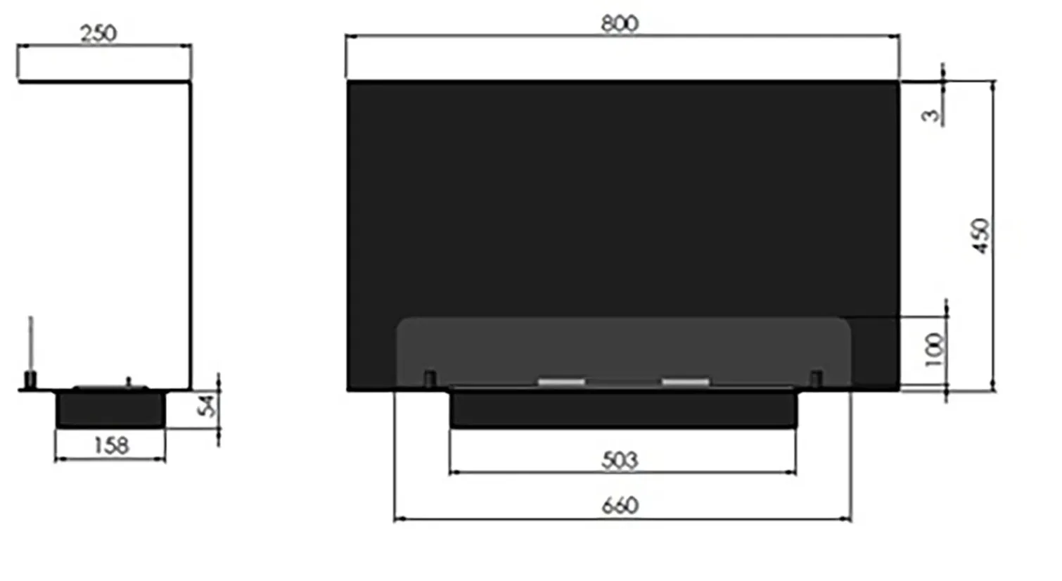 Biokominek do zabudowy Infire INSIDE C800 VERS 1