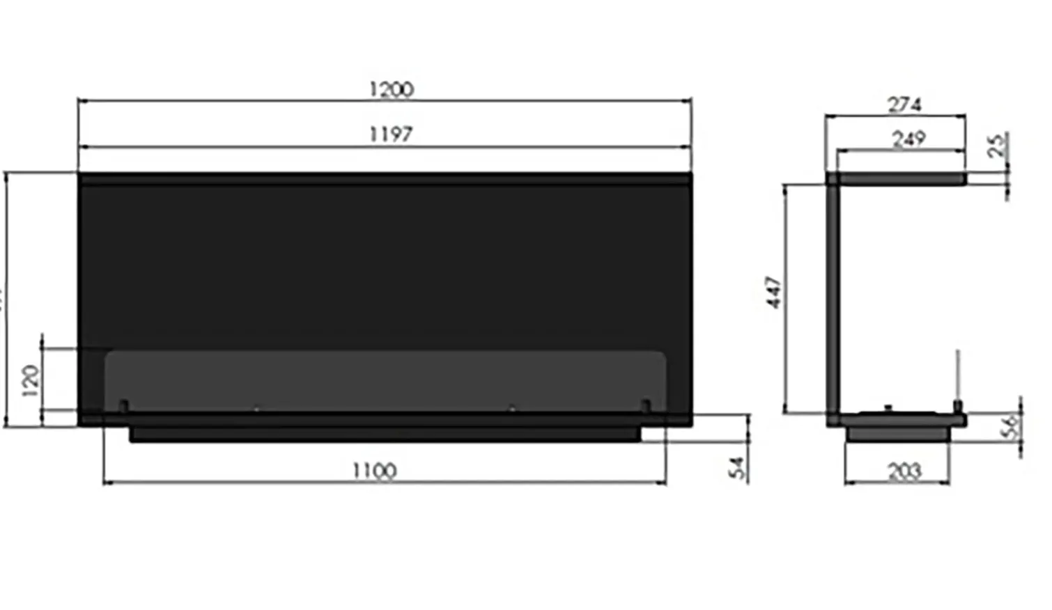 Biokominek do zabudowy Infire INSIDE C1200 VERS 2