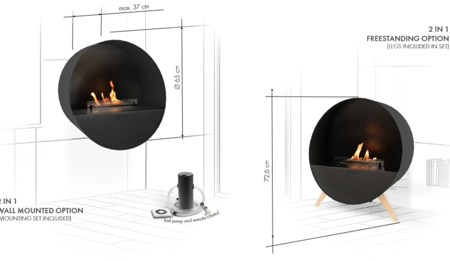 Biokominek Planika Bubble Wall & Floor