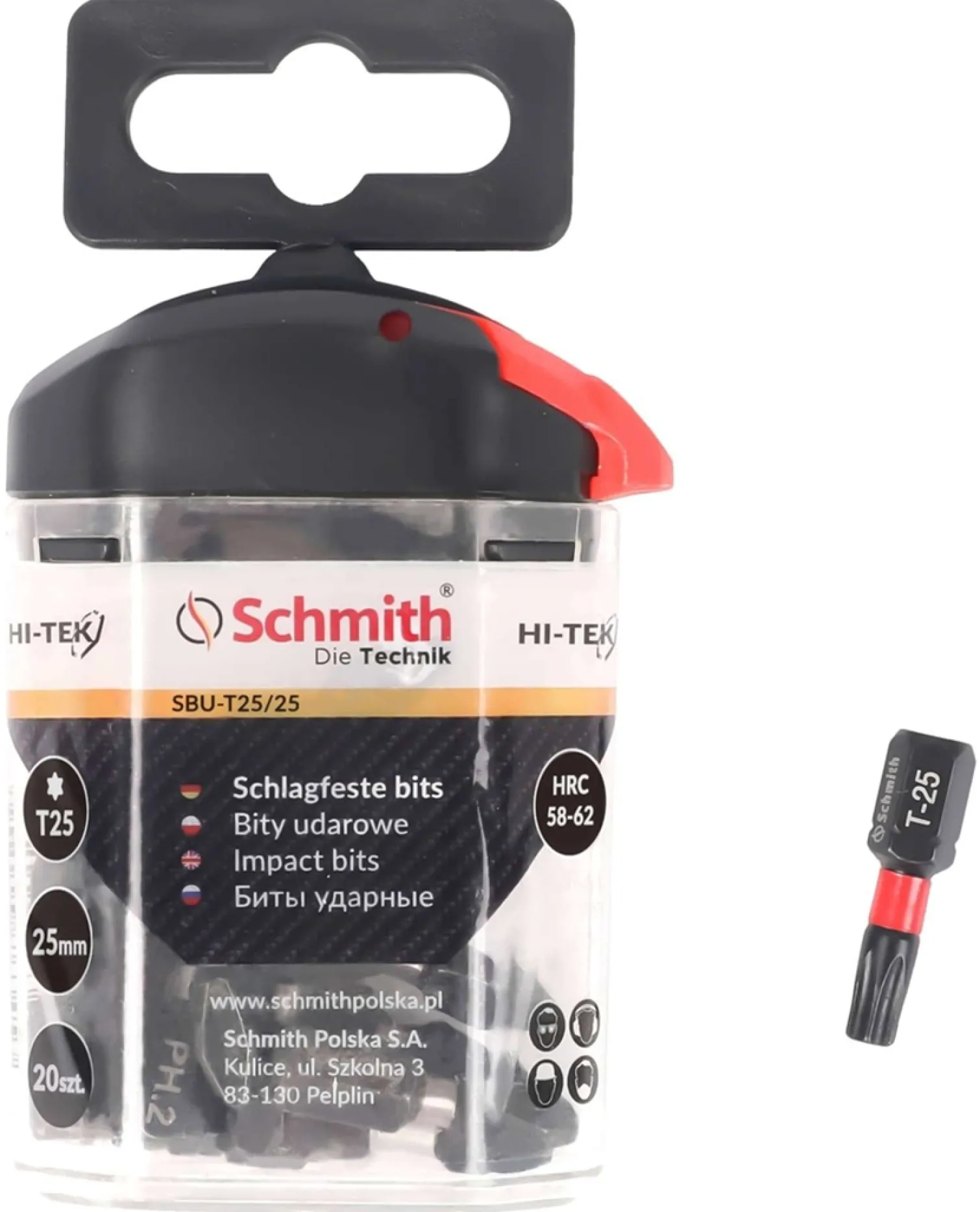Bity udarowe T25 25mm HI-TEK, 20szt. Schmith SBU-T25/25