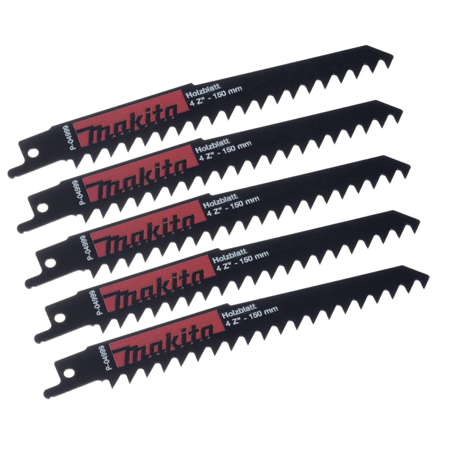 Brzeszczot do pił posuwowych ze stali szybkotnącej 150 mm, 4 zęby,/cal, 5 sztuk Makita p-04999