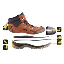 Buty bezpieczne T2A, zamszowe, roz. 45, kat.S1P SRC Dedra BH9T2A-45