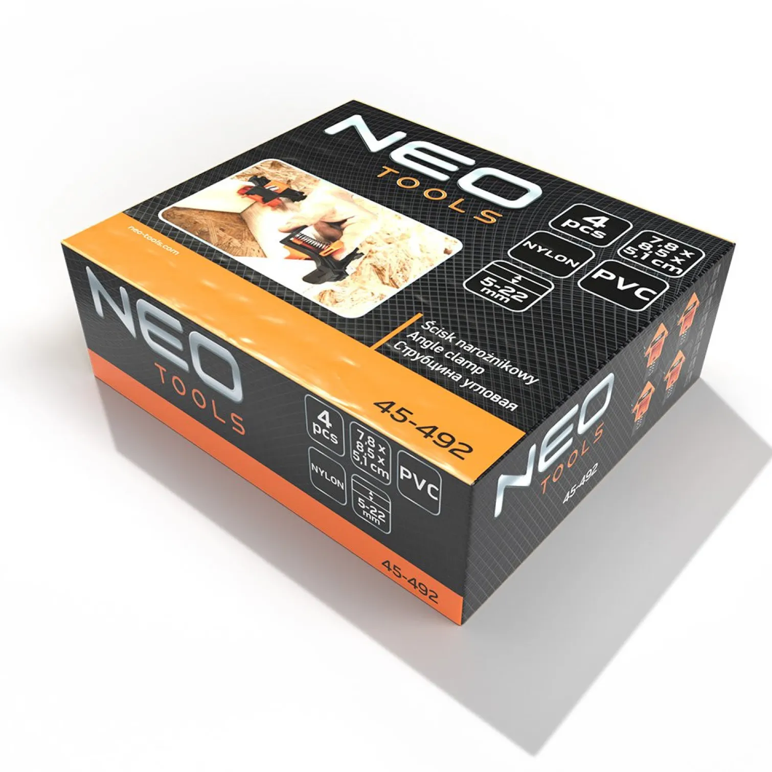 Ścisk kątowy narożny, zestaw 4 szt. Neo 45-492