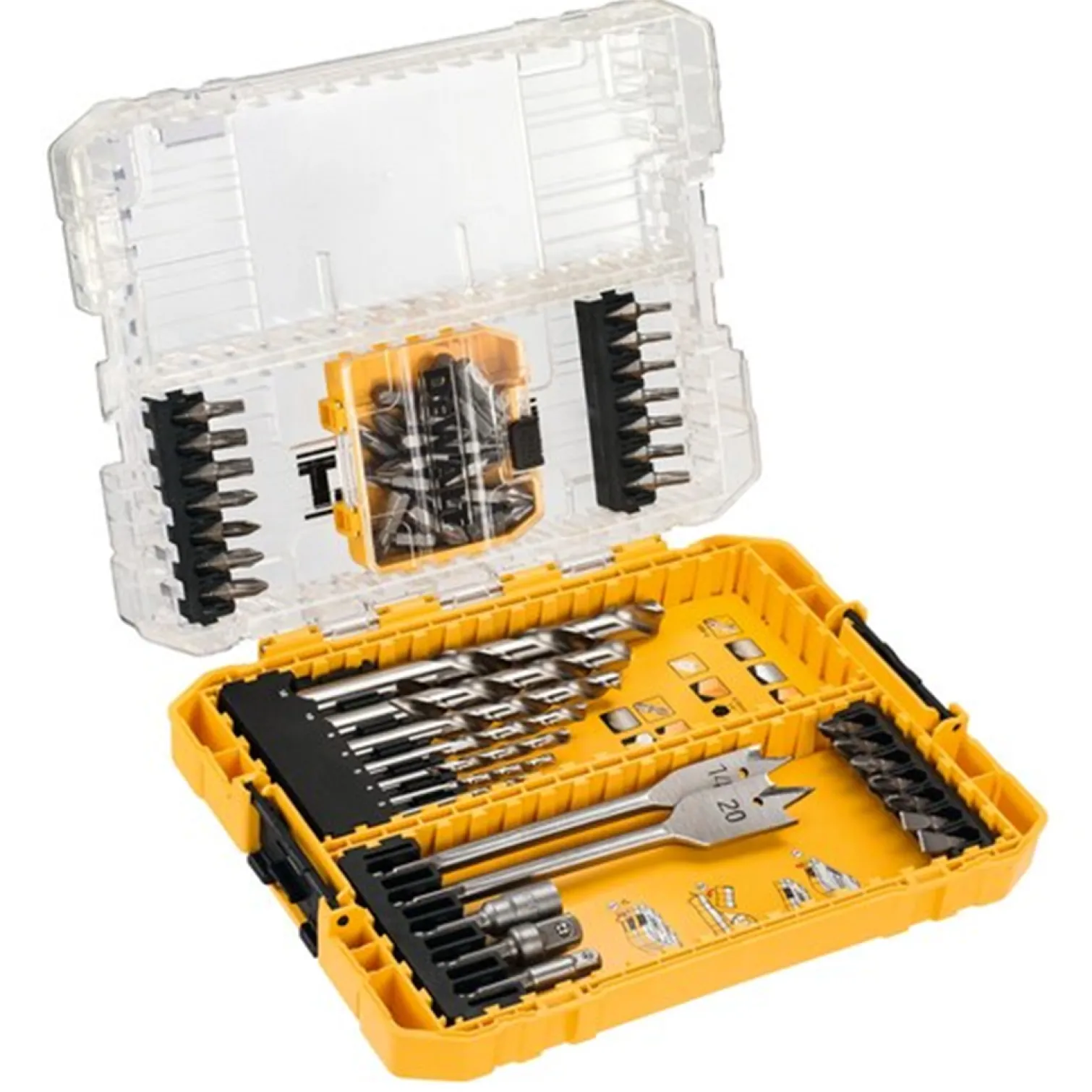 55-częściowy zestaw bitów i wierteł do drewna DeWalt DT70757