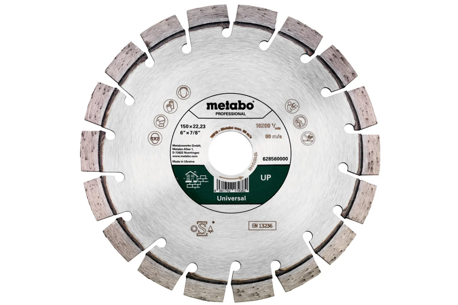 Diamentowa tarcza tnąca 150x22,23mm, UP, uniwersalna professional Metabo 628560000