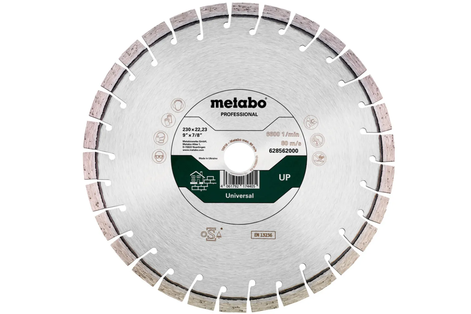 Diamentowa tarcza tnąca 230x22,23mm, UP, uniwersalna professional Metabo 628562000