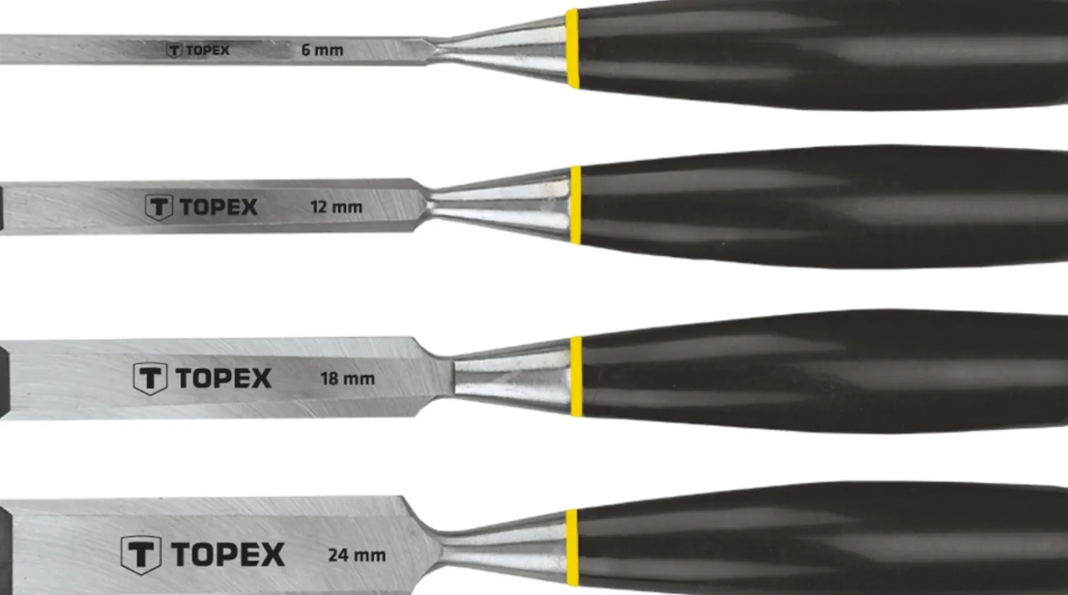 Dłuta 6-24mm, zestaw 4szt. Topex 09A310