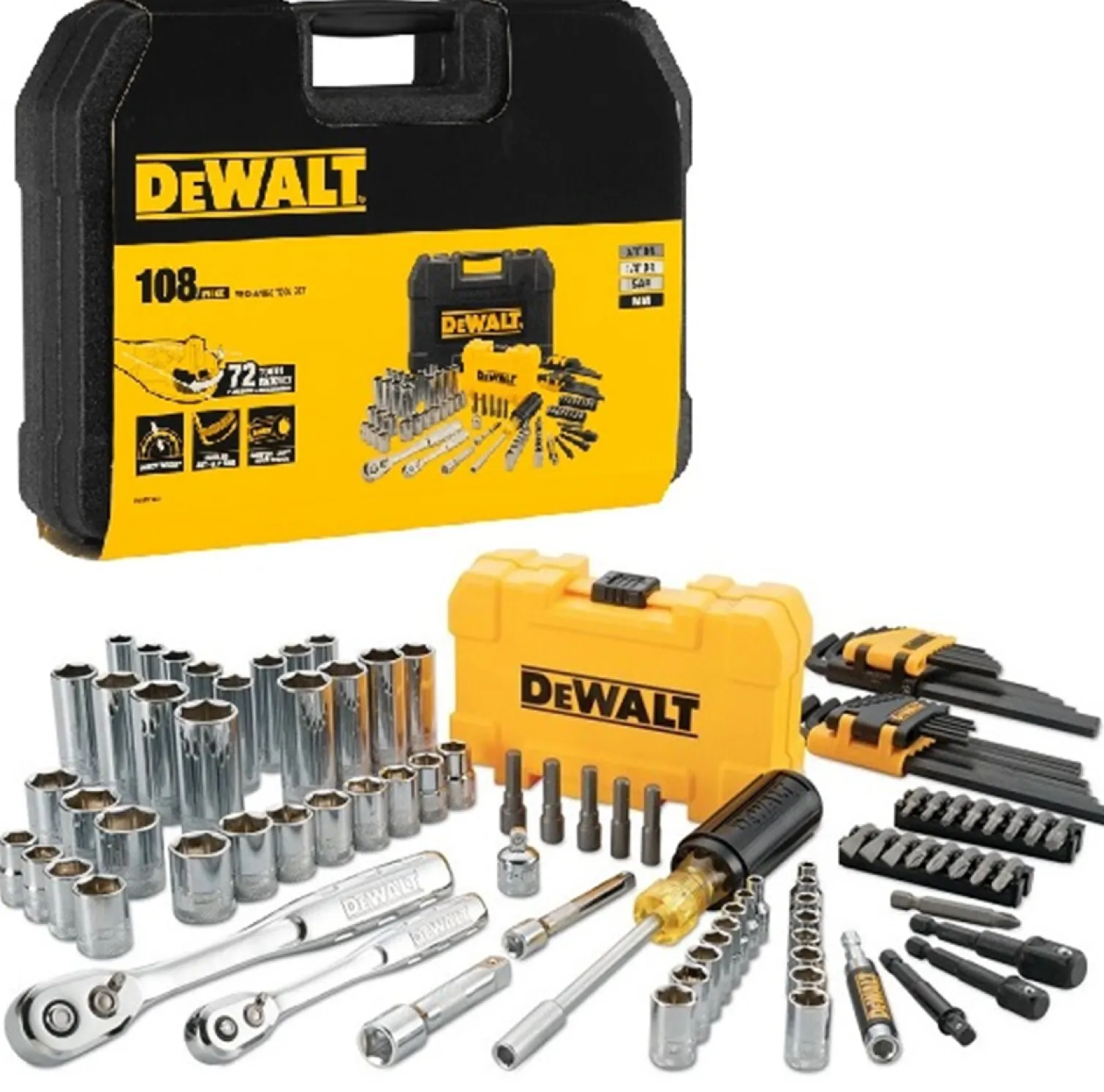 108-elementowy zestaw narzędzi dla mechaników DeWalt DWMT73801-1