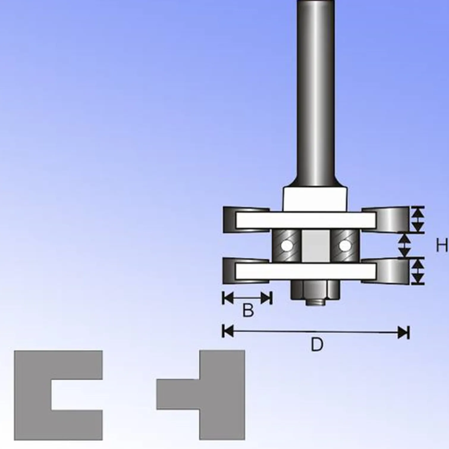 Frez 07F211B trzpień 8 D 41 H 6,35 B 9,5 mm Dedra 07F211B