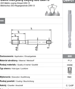 Gwintownik maszynowy wysokowydajny Fanar 8444