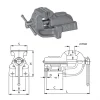 Imadło ślusarskie 1240-175L stałe z prowadzeniem pryzmowym Bison S.A. 5907412037998