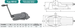 Imadło maszynowe 6512-125 z przesuwną śrubą Bison S.A. 5907412038957