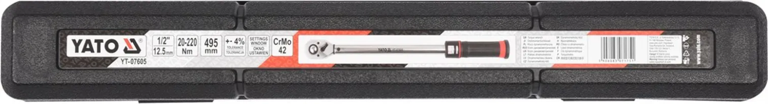 Klucz dynamometryczny 1/2" 20-220Nm Yato YT-07605