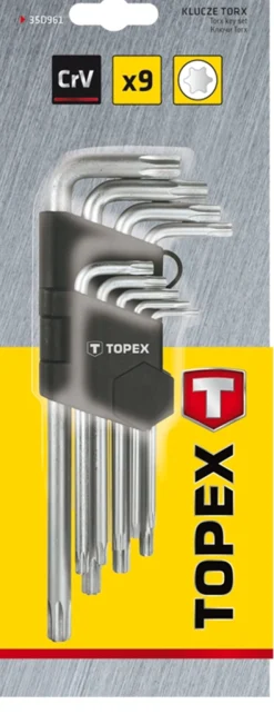 Klucze imbusowe Torx T10-T50 9szt. Topex 35D961