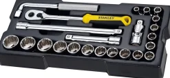 Klucze nasadowe 1/2" 12-kątne, wkład do Transmodule, zestaw 23 elementów Stanley STMT1-74726