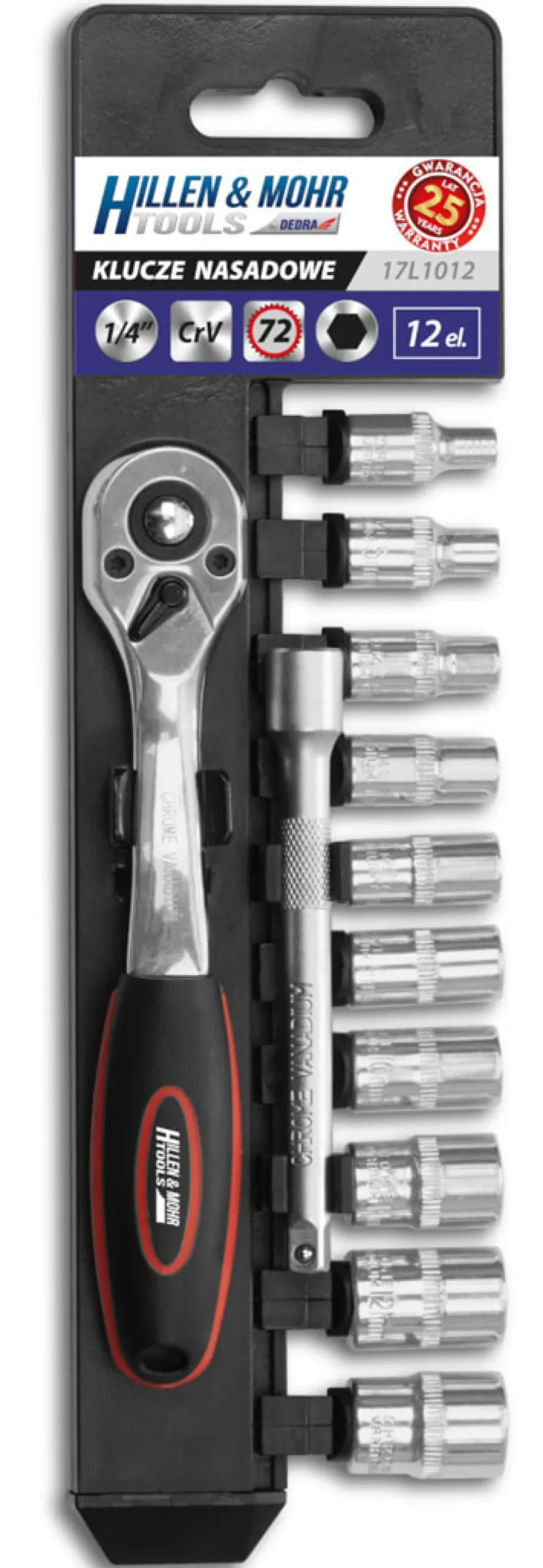 Klucze nasadowe 1/4" 12szt. Hillen&Mohr Tools 17L1012