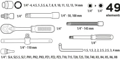 Klucze nasadowe 49szt. Top Tools 38D570