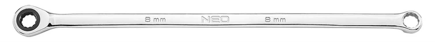 Klucze oczkowe z grzechotką, długie, zestaw 6 szt., 8 - 19 mm, miękkie etui Neo 09-370