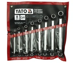 Klucze oczkowo-odgięte 6-22 mm 8 sztuk Yato YT-0396