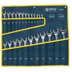 Klucze oczkowo-płaskie (6-32mm), 24szt. Mega 35344