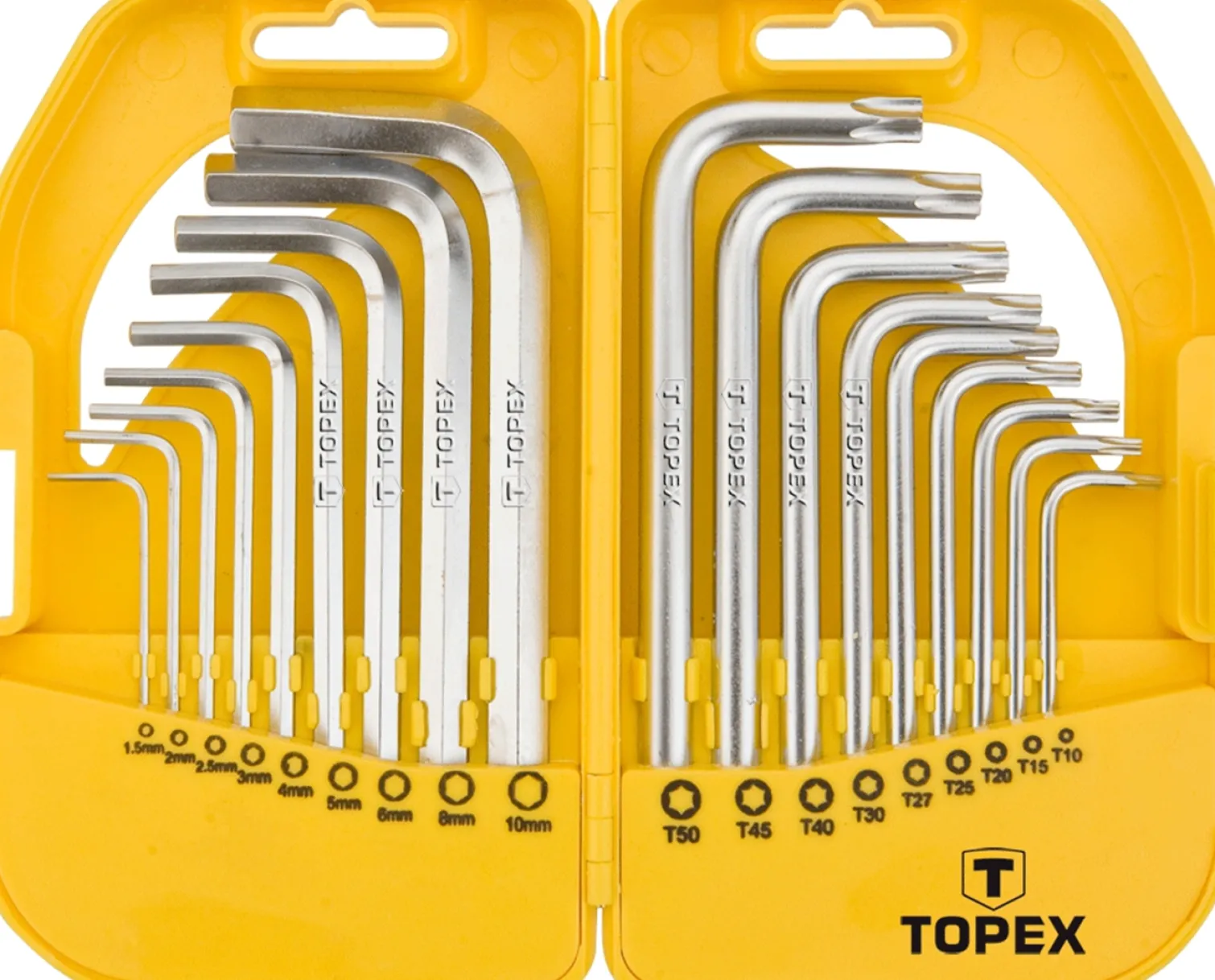 Klucze sześciokątne i Torx, zestaw 18szt. Topex 35D952