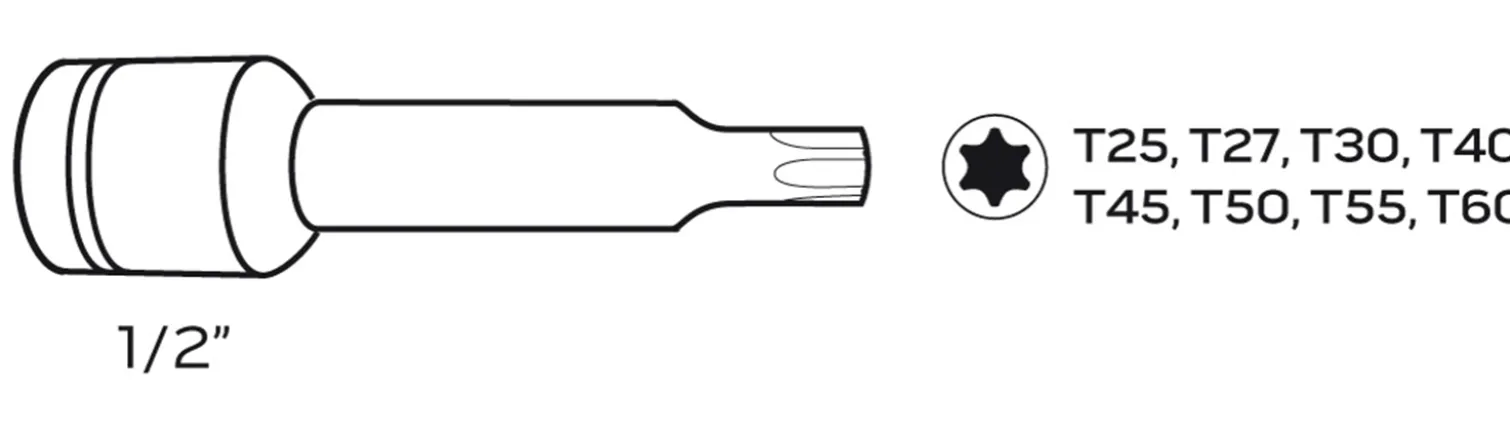 Klucze udarowe torx, 1/2" 9szt. Neo 08-712