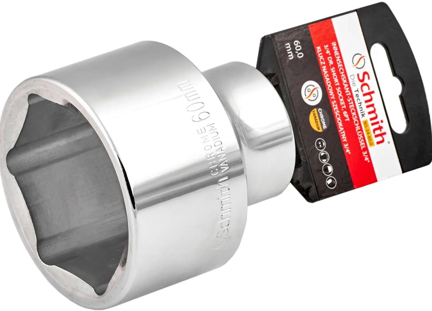 Klucz nasadowy sześciokątny 3/4" 60mm Schmith NS-34-60