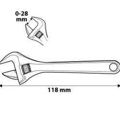 Klucz nastawny krótki 118mm Neo 03-019