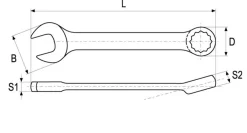 Klucz płasko-oczkowy krótki 8 mm Yato YT-4901