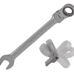 Klucz płasko-oczkowy 19 mm CrV z grzechotką i przegubem Dedra 14GP53