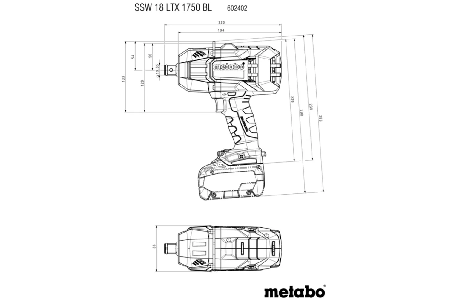 Klucz udarowy Metabo CAS SSW 18 LTX 1750 BL 2x2.5Ah