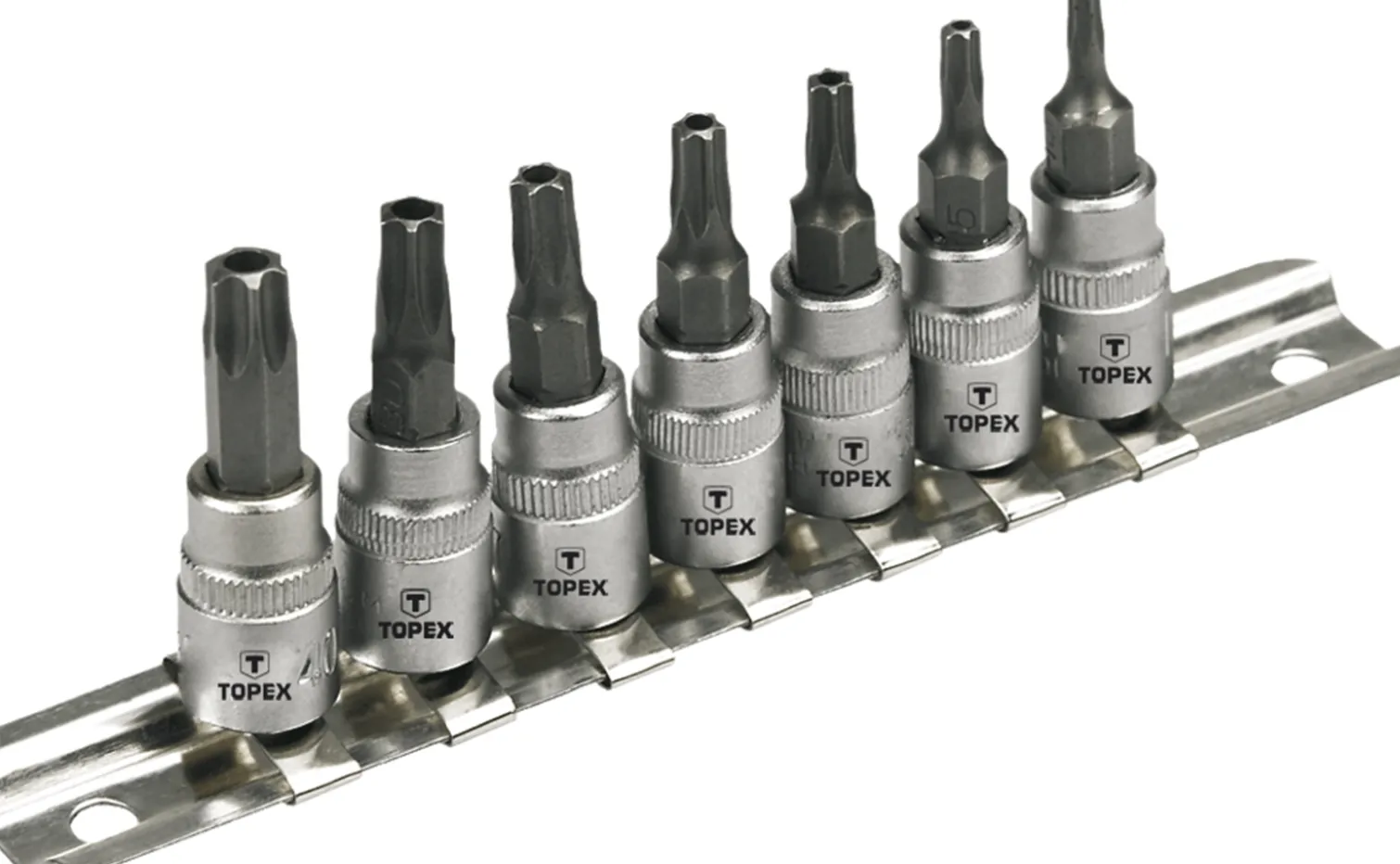 Końcówki Torx na nasadce, zestaw 7szt. Topex 39D378