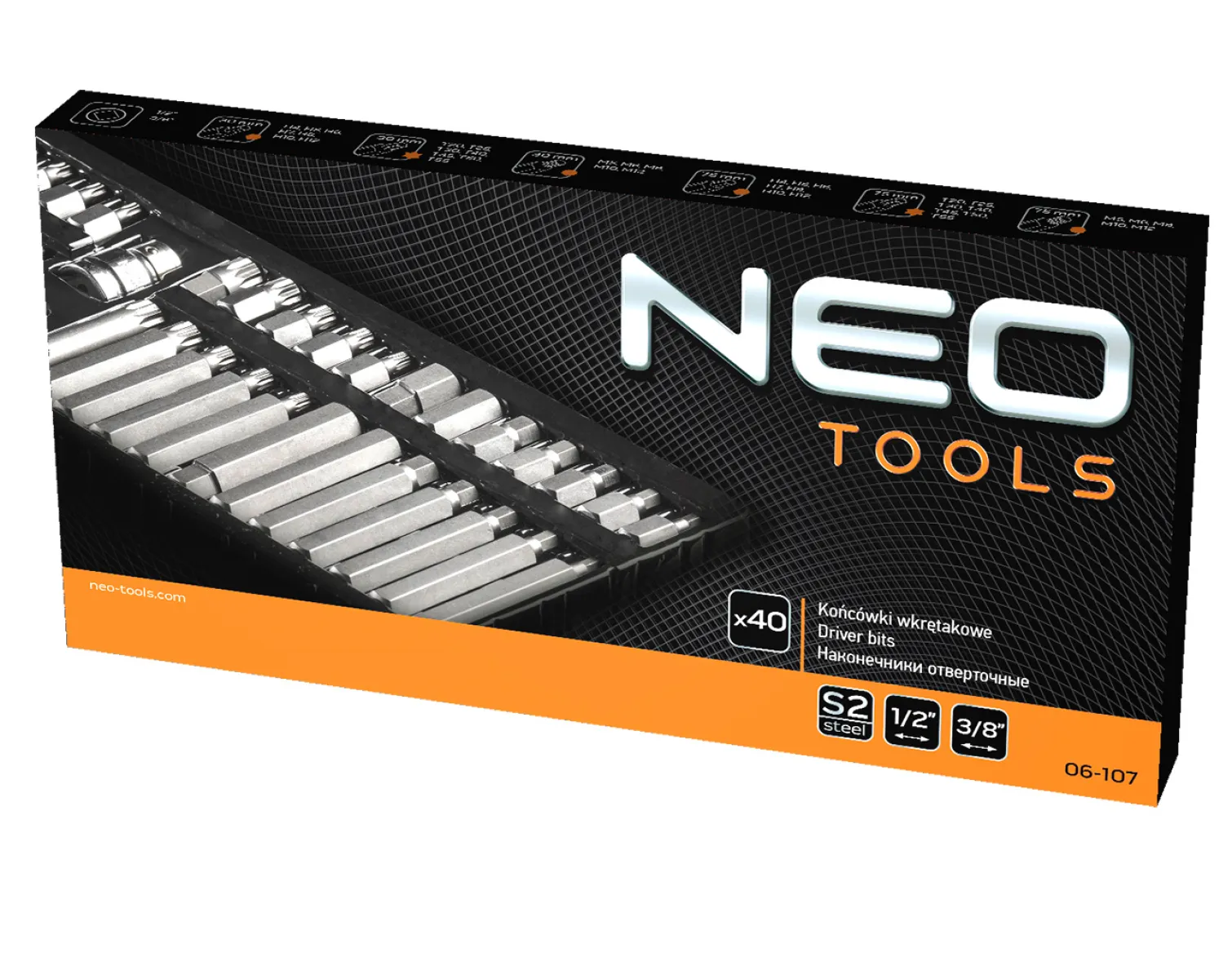 Końcówki wkrętakowe, zestaw 40szt. Neo 06-107