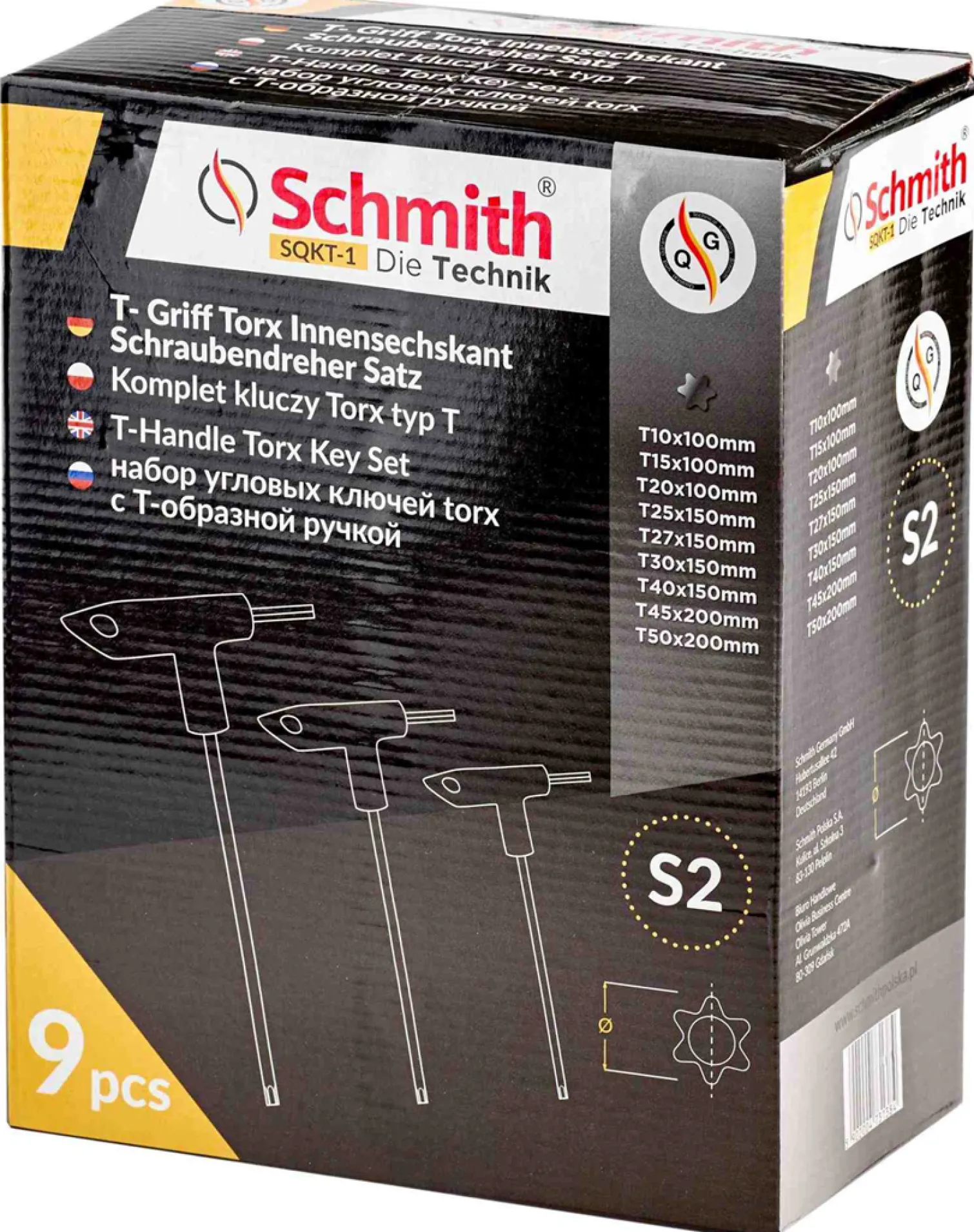 Komplet kluczy torx typ t 9szt Schmith SQKT-1