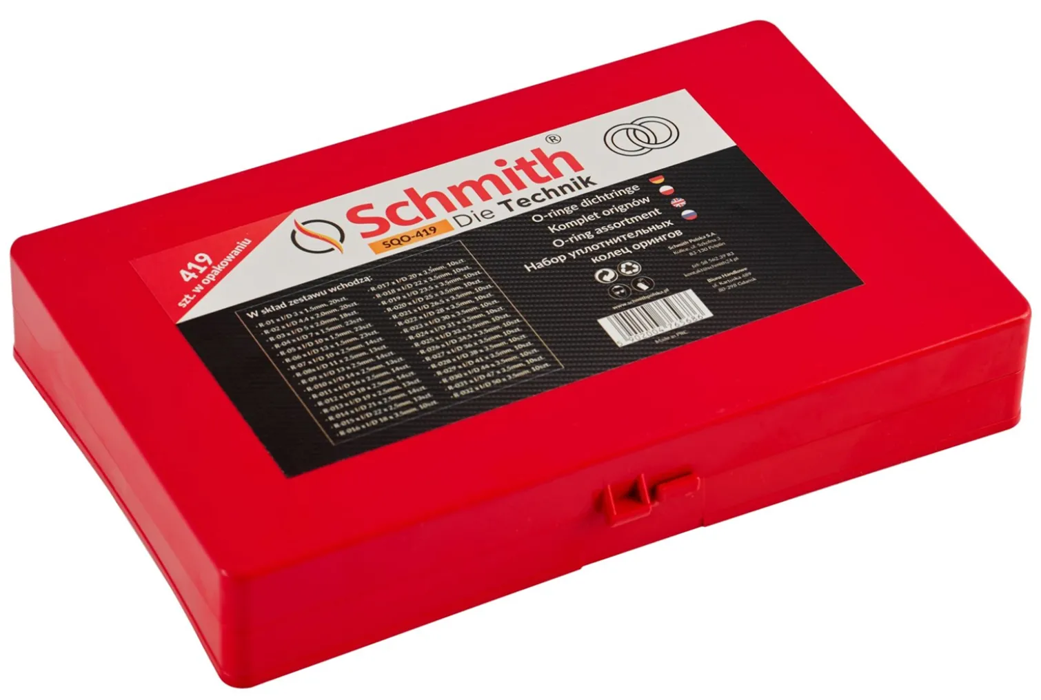 Komplet oringów 419szt. Schmith SQO-419