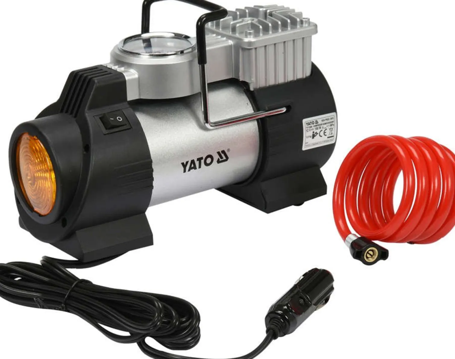 Kompresor samochodowy z lampą LED 180W Yato YT-73460