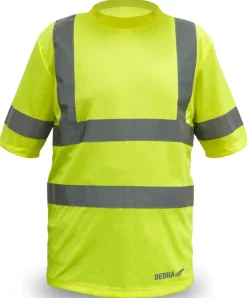 Koszulka męska t-shirt odblaskowa, żółta rozm L Dedra BH81T1-L