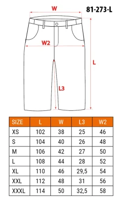 Krótkie spodenki robocze DENIM, czarne, rozmiar L Neo 81-273-L