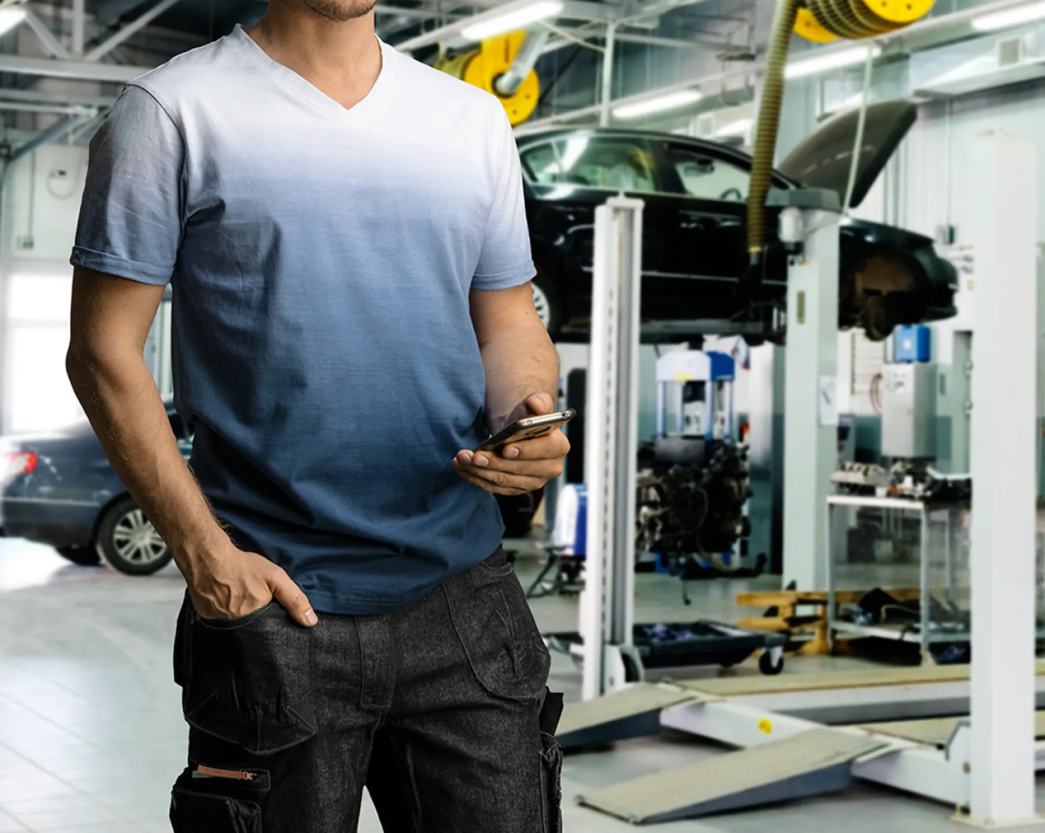 Krótkie spodenki robocze DENIM, czarne, rozmiar S Neo 81-273-S