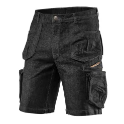 Krótkie spodenki robocze DENIM, czarne, rozmiar S Neo 81-273-S