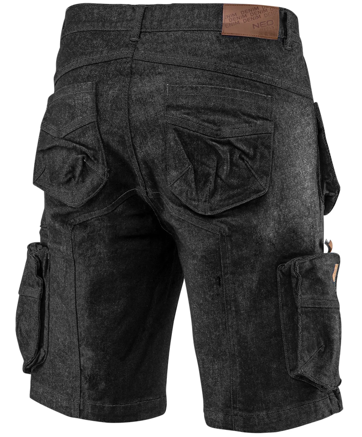 Krótkie spodenki robocze DENIM, czarne, rozmiar S Neo 81-273-S