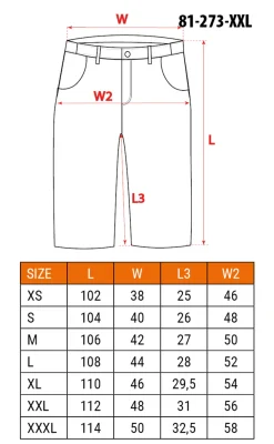 Krótkie spodenki robocze DENIM, czarne, rozmiar XXL Neo 81-273-XXL