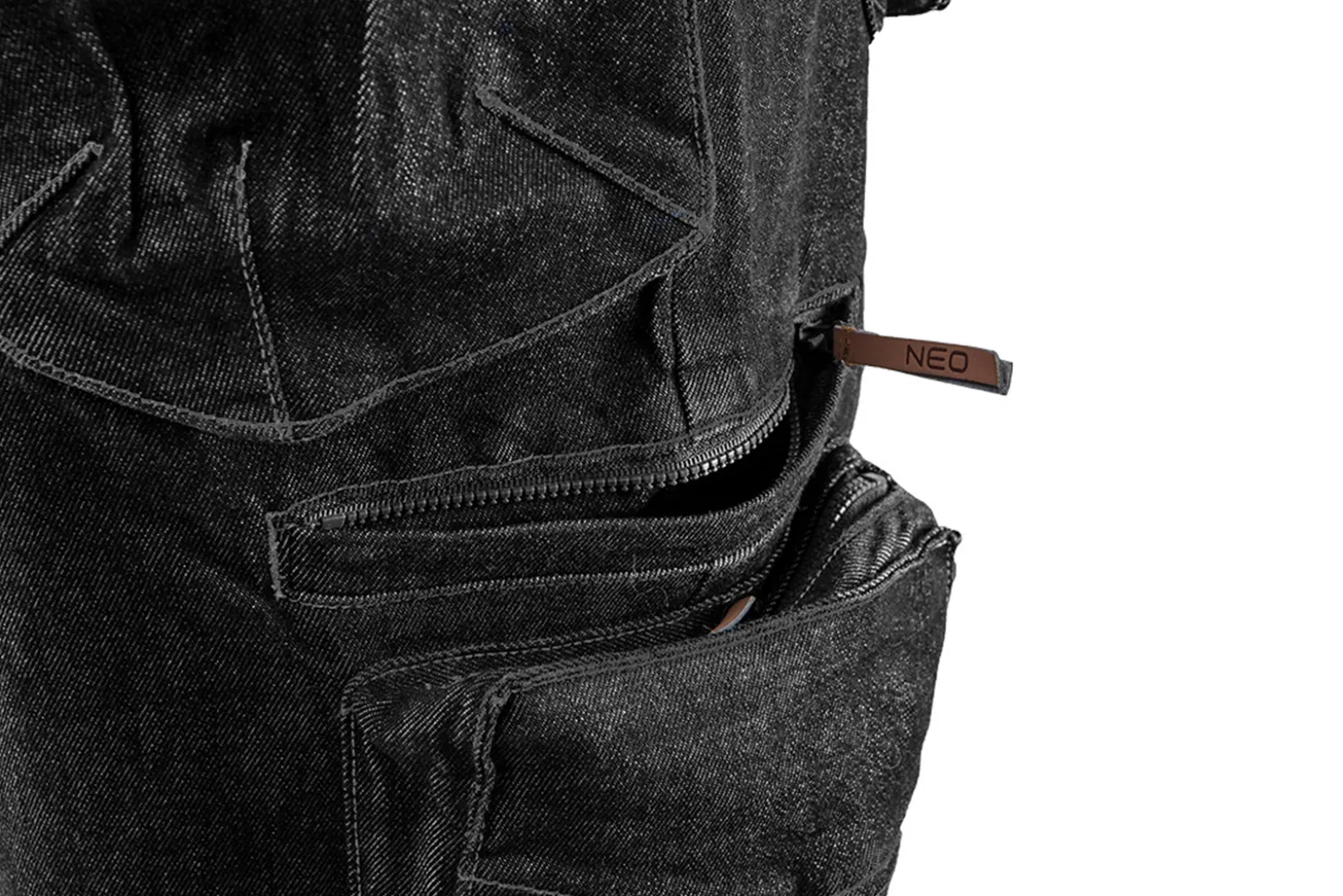Krótkie spodenki robocze DENIM, czarne, rozmiar XXL Neo 81-273-XXL
