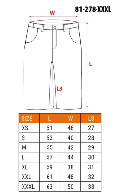 Krótkie spodenki robocze HD Slim Neo 81-278-XXXL