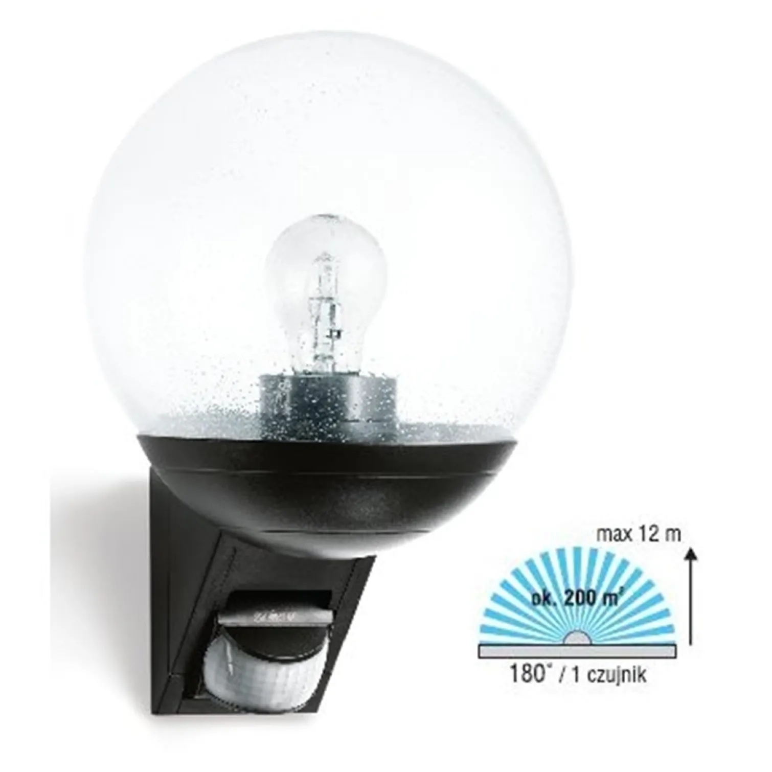 Lampa zewnętrzna z czujnikiem ruchu czarna Steinel L 585