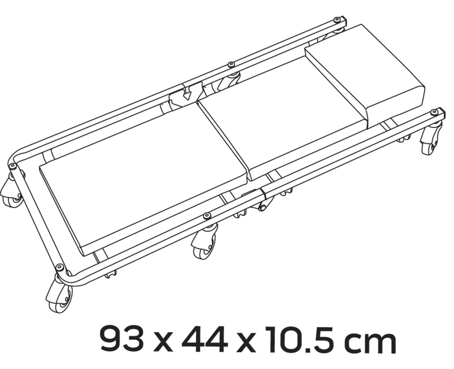 Leżanka warsztatowa składana, 930x440x105mm Neo 11-600