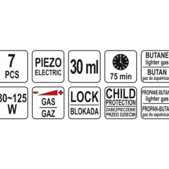 Lutownica gazowa 3in1 z akcesoriami z zapłonem piezo Yato YT-36706