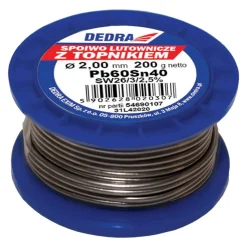 Lut z topnikiem, 2.0mm, 200g, 40%SN, Pb60Sn40 Dedra 31L42020