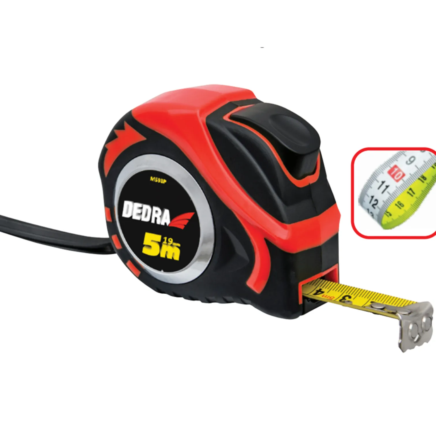 Miara 10m/25mm dwustronna Dedra M1091P
